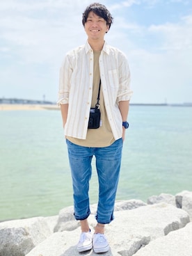 「ノーティードッグ」｜naughty  dog AM常滑さん（メンズ・169cm）の春コーディネート