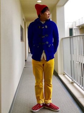 「TOMMY（トミー）のアイテム（その他パンツ）」を使った、うるぐすさん（メンズ・171cm）の冬コーディネート