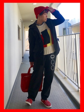 「TOMMY HILFIGER（トミーヒルフィガー）のアイテム（ダッフルコート）」を使った、うるぐすさん（メンズ・171cm）の冬コーディネート