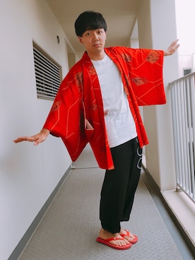 「Abercrombie&Fitch（アバークロンビーアンドフィッチ）のアイテム（シューズ）」を使った、うるぐすさん（メンズ・171cm）の夏コーディネート