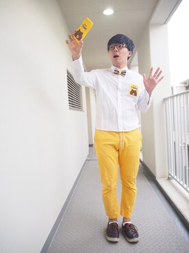 蝶ネクタイを使った 黄色 のメンズ人気ファッションコーディネート Wear