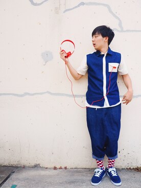 「diddlediddle（ディドルディドル）のアイテム（パンツ）」を使った、うるぐすさん（メンズ・171cm）の夏コーディネート