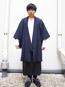 「着物」｜「アイテム（スウェット）」を使った、うるぐすさん（メンズ・171cm）の秋コーディネート