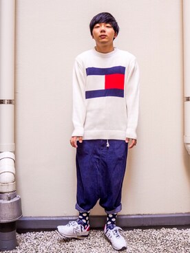 「diddlediddle（ディドルディドル）のアイテム（パンツ）」を使った、うるぐすさん（メンズ・171cm）の秋コーディネート