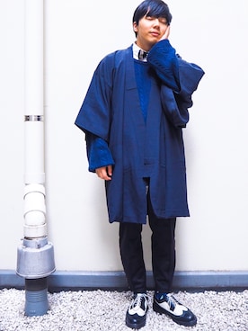 「和装」｜「アイテム（その他アウター）」を使った、うるぐすさん（メンズ・171cm）の冬コーディネート