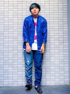 「NIRAME.CO（ニラメッコ）のアイテム（パンツ）」を使った、うるぐすさん（メンズ・171cm）の春コーディネート