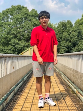 「TOMMY（トミー）のアイテム（パンツ）」を使った、うるぐすさん（メンズ・171cm）の夏コーディネート