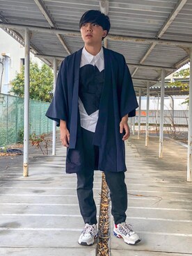 「和装」｜「アイテム（その他アウター）」を使った、うるぐすさん（メンズ・171cm）の秋コーディネート