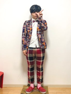 「GUILD PRIME（ギルドプライム）のアイテム（テーラードジャケット）」を使った、うるぐすさん（メンズ・171cm）の秋コーディネート