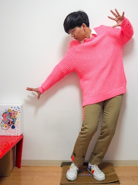 「TOMMY（トミー）のアイテム（パンツ）」を使った、うるぐすさん（メンズ・171cm）の冬コーディネート