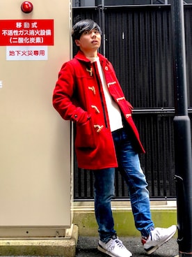「TOMMY（トミー）のアイテム（ダッフルコート）」を使った、うるぐすさん（メンズ・171cm）の冬コーディネート