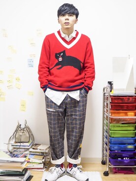 「school」｜うるぐすさん（メンズ・171cm）の冬コーディネート