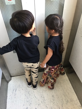 「AHCAHCUM.muchacha（アチャチュムムチャチャ）のアイテム（スカート）」を使った、SHIDO×RICCAさん（キッズ・110cm）の夏コーディネート