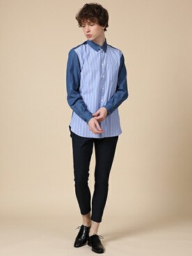 「アイテム（チノパンツ）」を使った、LANVIN en Bleu 本社さん（メンズ・185cm）の春コーディネート