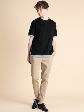 「アイテム（チノパンツ）」を使った、LANVIN en Bleu 本社さん（メンズ・185cm）の春コーディネート