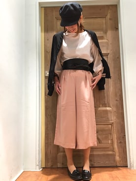 「3can4on（サンカンシオン）のアイテム（MA-1）」を使った、e✴︎さん（レディース・165cm）の春コーディネート