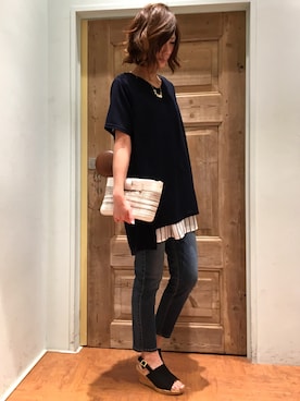 「3can4on（サンカンシオン）のアイテム（ワンピース/ドレス）」を使った、e✴︎さん（レディース・165cm）の春コーディネート