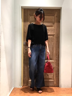 「3can4on（サンカンシオン）のアイテム（サンダル）」を使った、e✴︎さん（レディース・165cm）の夏コーディネート