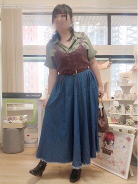 「ビスチェコーデ」｜ふみかさん（レディース・163cm）の秋コーディネート