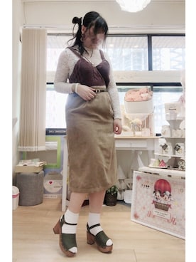 「レースコーデ」｜ふみかさん（レディース・163cm）の秋コーディネート