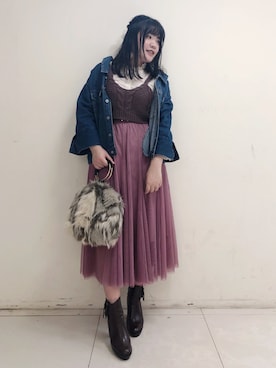 「axes femme POETIQUE（アクシーズファムポエティック）のアイテム（バッグ）」を使った、ふみかさん（レディース・163cm）の秋コーディネート