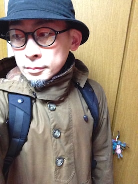 「アイテム（ミリタリージャケット、ブラウン系）」を使った、hiro5cさん（メンズ・170cm）の春コーディネート