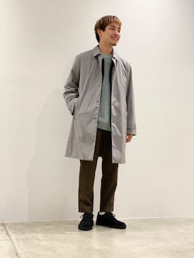 「RECOMMEND  ITEM STYLING」｜「アイテム（ステンカラーコート）」を使った、中村　圭佑さん（メンズ・169cm）の秋コーディネート