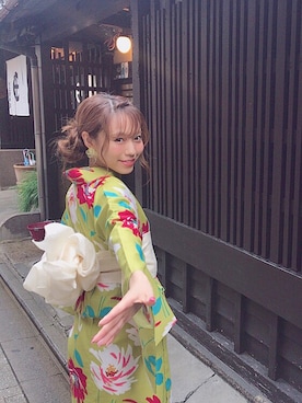 「浴衣コーデ」｜「アイテム（アクセサリー）」を使った、🥀 白岩 まちこ さん（レディース・158cm）の夏コーディネート