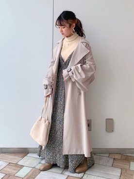 「Crisp（クリスプ）のアイテム（トレンチコート）」を使った、azusaさん（レディース・143cm）の冬コーディネート