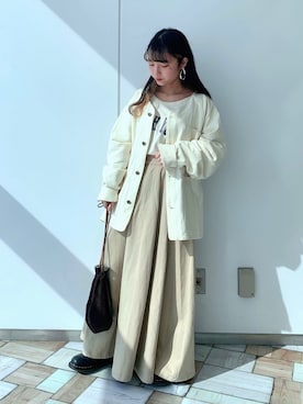 「Crisp（クリスプ）のアイテム（ブルゾン）」を使った、azusaさん（レディース・143cm）の春コーディネート