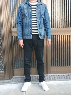 「Right-on（ライトオン）のアイテム（デニムジャケット）」を使った、だいすけさん（メンズ・172cm）の秋コーディネート