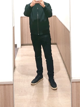 「GAP（ギャップ）のアイテム（MA-1）」を使った、だいすけさん（メンズ・172cm）の冬コーディネート