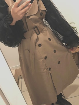 「トレンチ」｜「アイテム（オールインワン・サロペット）」を使った、mappyさん（レディース・162cm）の冬コーディネート