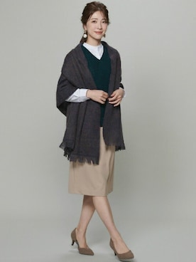 「アイテム（ストール/ショール）」を使った、TOKYO_SHIRTSさん（レディース・166cm）の冬コーディネート