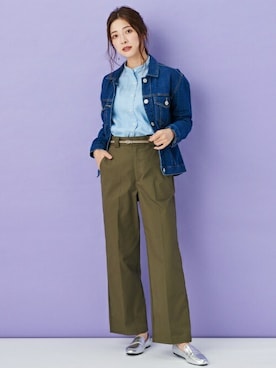 「アイテム（ビジネスシャツ）」を使った、TOKYO_SHIRTSさん（レディース・166cm）の冬コーディネート