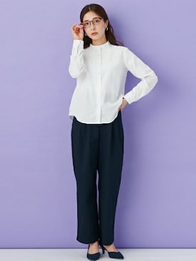 「アイテム（ビジネスシャツ）」を使った、TOKYO_SHIRTSさん（レディース・166cm）の冬コーディネート