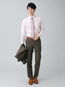「アイテム（ネクタイ）」を使った、TOKYO_SHIRTSさん（メンズ・181cm）の冬コーディネート