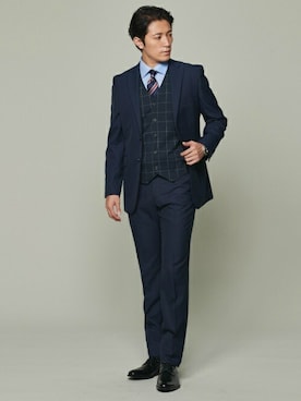 「ビジネスシャツ」｜TOKYO_SHIRTSさん（メンズ・180cm）の冬コーディネート