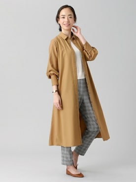 「BRICK HOUSE by TOKYO SHIRT」｜「アイテム（シャツワンピース）」を使った、TOKYO_SHIRTSさん（レディース・173cm）の冬コーディネート