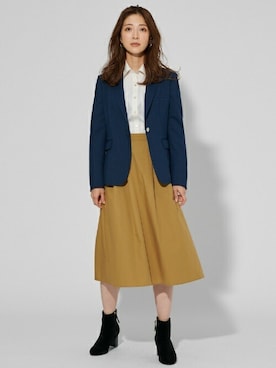 「アイテム（ビジネスシャツ）」を使った、TOKYO_SHIRTSさん（レディース・166cm）の冬コーディネート