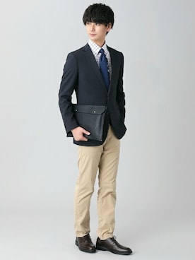 「アイテム（ネクタイ）」を使った、TOKYO_SHIRTSさん（メンズ・183cm）の冬コーディネート