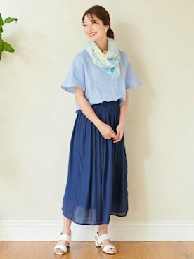 「アイテム（ストール/ショール）」を使った、TOKYO_SHIRTSさん（レディース・166cm）の冬コーディネート