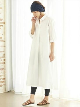 「BRICK HOUSE by TOKYO SHIRT」｜「アイテム（シャツワンピース）」を使った、TOKYO_SHIRTSさん（レディース・168cm）の冬コーディネート