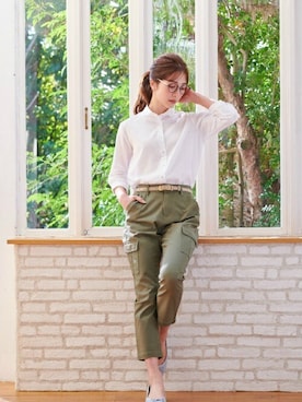 「アイテム（ビジネスシャツ）」を使った、TOKYO_SHIRTSさん（レディース・166cm）の冬コーディネート