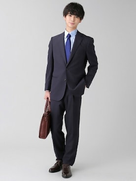 「アイテム（ビジネスシャツ）」を使った、TOKYO_SHIRTSさん（メンズ・181cm）の冬コーディネート