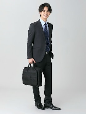 「アイテム（ビジネスシャツ）」を使った、TOKYO_SHIRTSさん（メンズ・183cm）の冬コーディネート