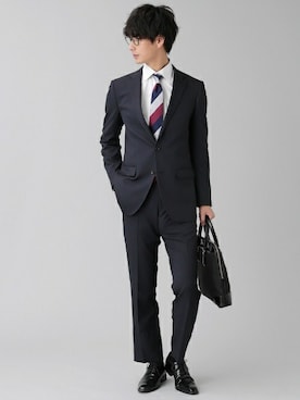「ビジネスシャツ」｜TOKYO_SHIRTSさん（メンズ・183cm）の冬コーディネート