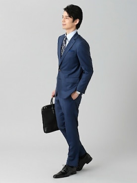 「ビジネスシャツ」｜TOKYO_SHIRTSさん（メンズ・181cm）の冬コーディネート