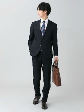 「ビジネスシャツ」｜TOKYO_SHIRTSさん（メンズ・183cm）の冬コーディネート