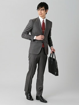 「アイテム（ビジネスシャツ）」を使った、TOKYO_SHIRTSさん（メンズ・181cm）の冬コーディネート